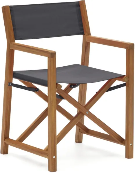 Thianna, Ulkokäyttöön taitettava tuoli, musta/luonnollinen, massiivipuuta