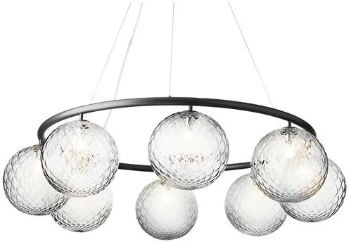 Nuura Miira 8 Circular Kattokruunu Rock Grey/Optic Kirkas