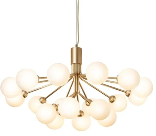 Nuura Apiales 18 Kattokruunu Messinki ja Opalilasi