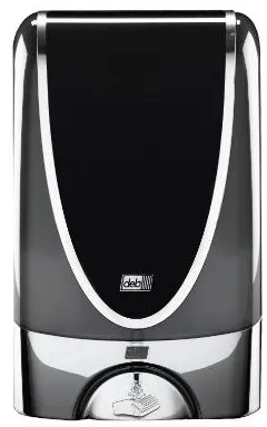 Deb Stoko annostelija, kosketusvapaa, mustaa muovia kromireunalla, 1,2 L