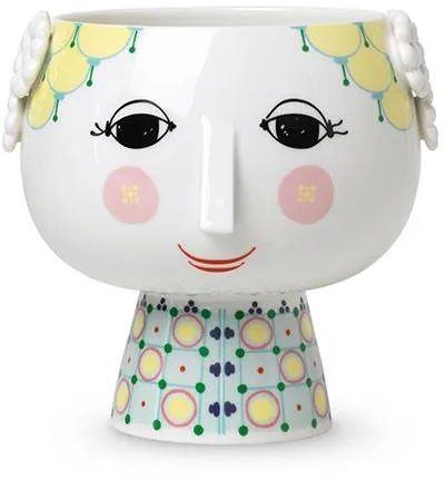 Bjørn Wiinblad Eva kukkaroruukku jalustalla - Ø15,5 cm - Keltainen